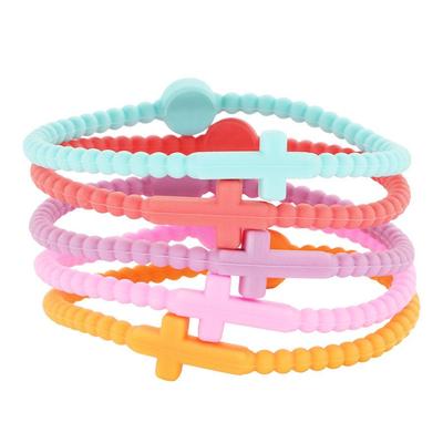 Children's Slim Cross Silicone Wristband - Simple European & American Style Bracelet