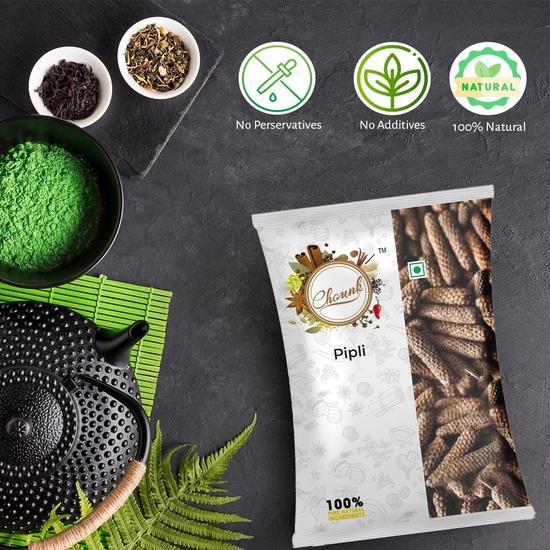 Chounk Premium Pipli Long Pepper Whole - 50 Gram| Long Pepper Pippali, (Pipli,Pipal Badi, Pippali), Black Pepper, Whole Spices