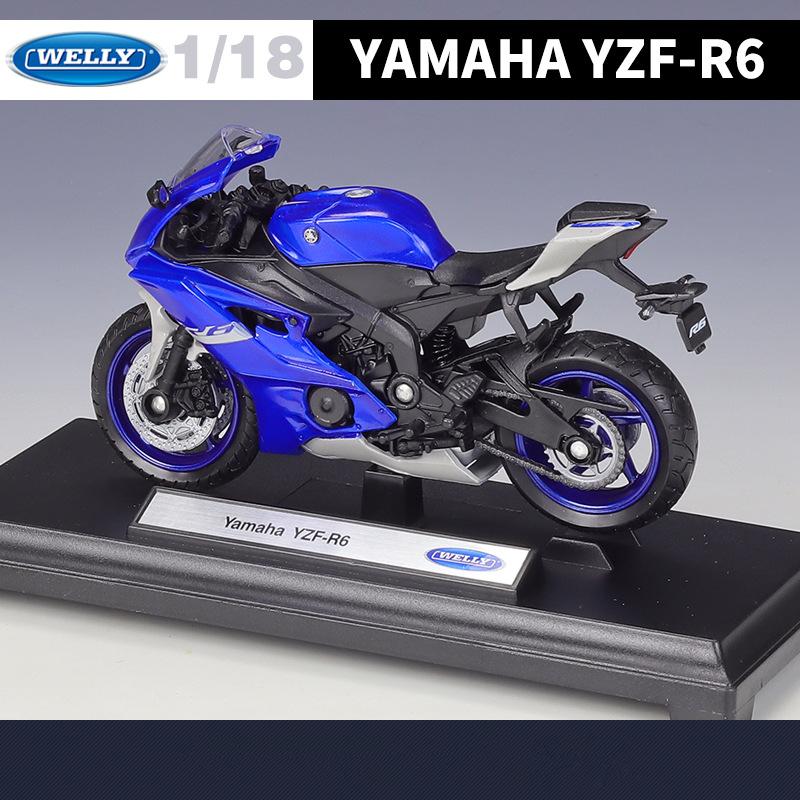 Welly 1/12 Yamaha YZF-R6 Alloy Racing Motorcycle Model Diecast Metal Street Sports Motorbike Model Collection Childrens Toy Gift