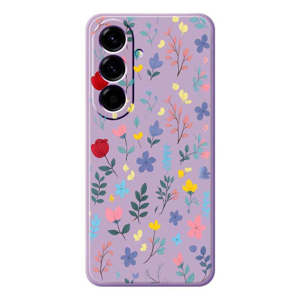 For Samsung Galaxy A56 5G Case Colorful Flower Branches Pattern Printing Straight Edge TPU Phone Back Cover