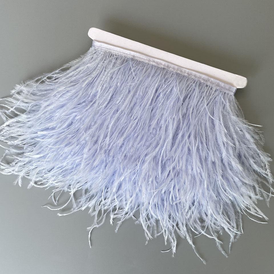 

Отделка из страусиных перьев 13-18 см 5-7 дюймов Перьевые плюмажи Ленточная кромка Для DIY Украшения свадебного платья Аксессуары для рукоделия 2 Meters светло-голубой