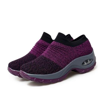 Sneakers Female   Slip On Loafers Women Flat Platform Breathabl Comfortable Knit  Elasticity Increase Knitted Sock Shoes Ladies