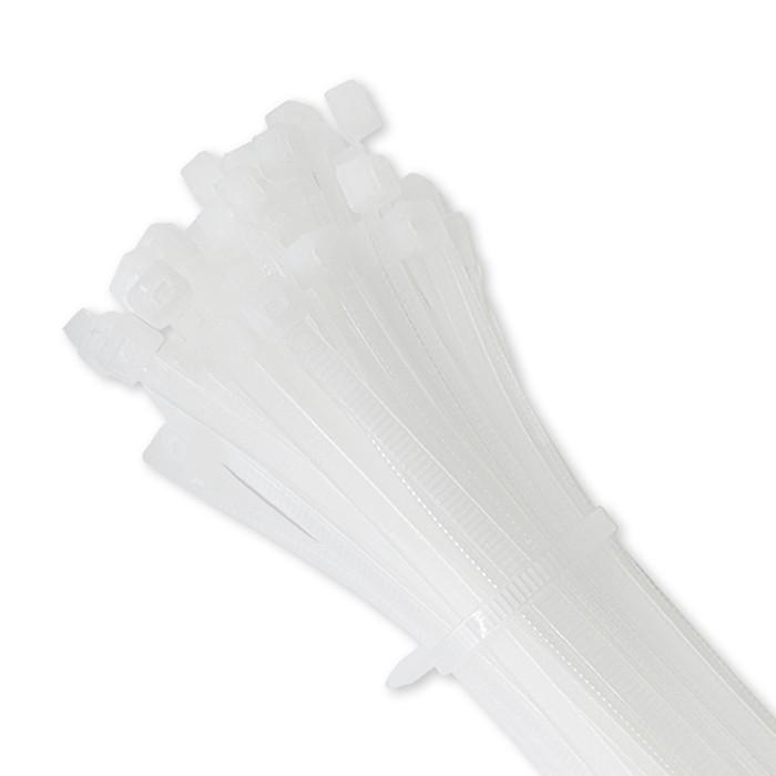 Qoltec Opaski zaciskowe Trytki kablowe | 7.2*350mm | 50 szt. | Nylon66 | UV | Białe