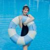 Pool Tube Swim Ring for Kids Adults, Classic Striped Inflatable Floats Swimming Ring Pool Inner Tubes, Inflatable Pool Floats Ad