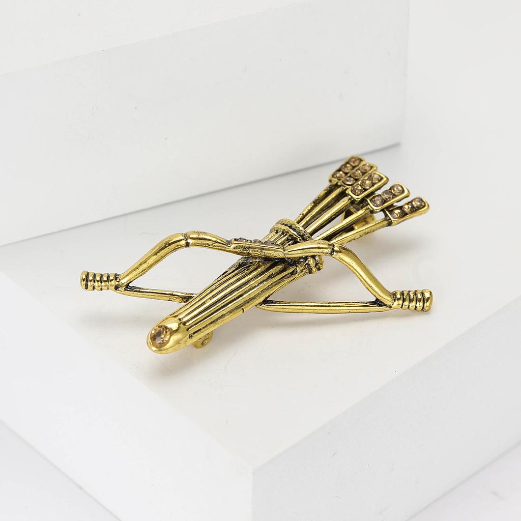 Fashion Creative Alloy Rhinestone Bow And Arrow Brooch Personalized High-End Men'S And Women'S Suit Coat Corsage Jewelry Pin