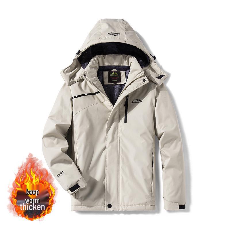 Men s Waterproof Fleece-Lined Winter Jacket for Mountaineering, Camping, and Travel 5XL