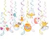 Happy Easter Hanging Swirl Carrot Rabbit Egg Colorful Spiral Pendant 2026 Easter Party Home Decoration Supplies Kids Gift Favors