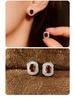 Square Sugar Series Luxury S925 Silver Needle Stud Earrings for Women