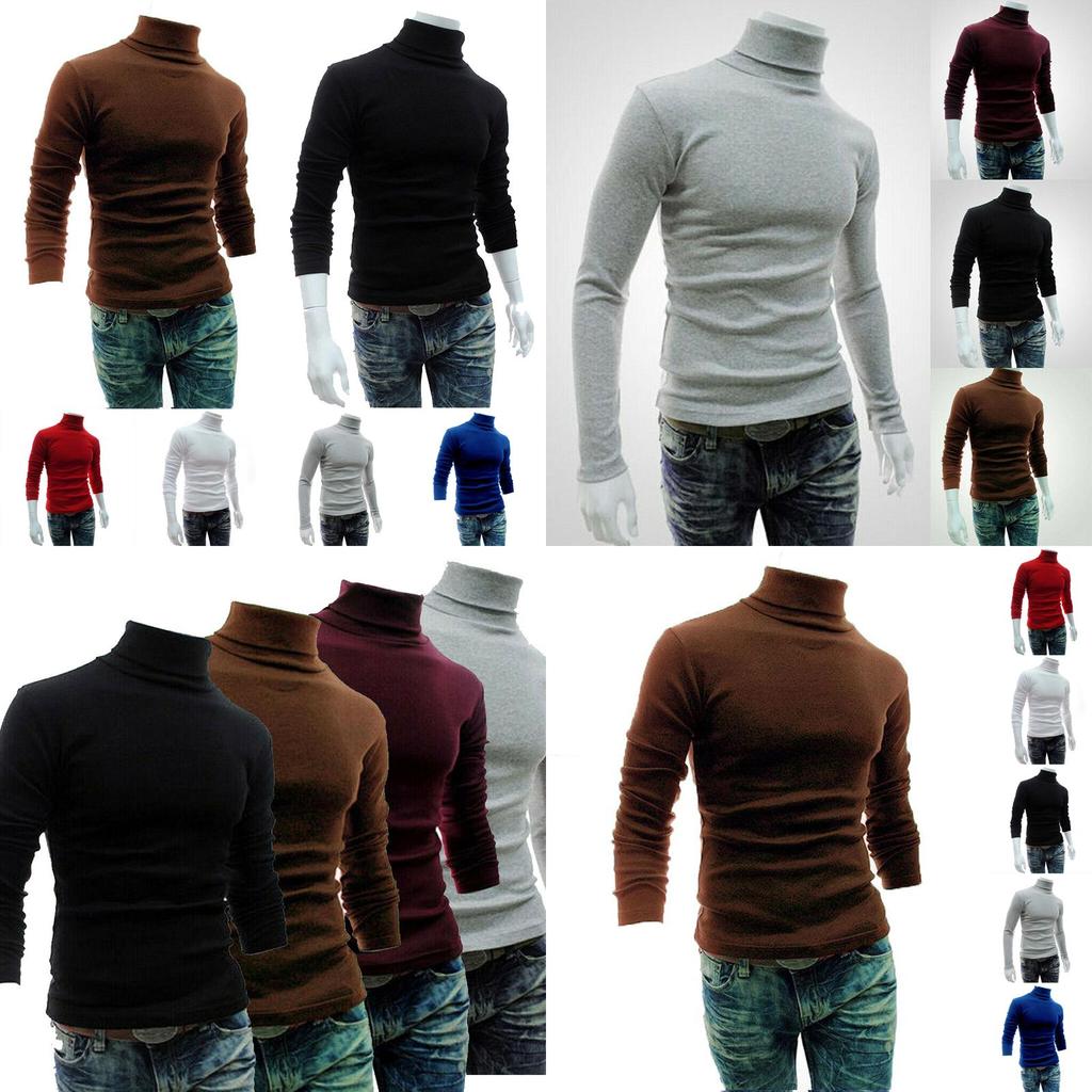 Comfortable Mens High Collar Sweater Turtleneck Long Sleeve Stretch Warm Jumper For Every Occasion