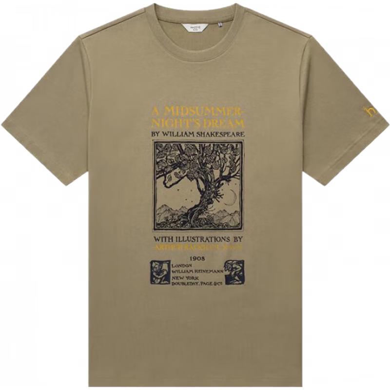 HAZZYS Men s 2025 Summer Casual Print Crew Neck Short Sleeve T-Shirt