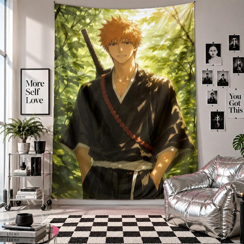 Wall TapestryBleach Anime Art Hanging Cloth Decorative Background Cover for Room Decoration