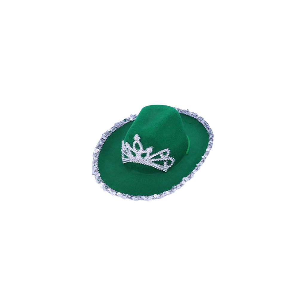 St. Patrick's Day Pet Hat & Set: Festive Green Cowboy Hat With /Crown Decor For Dogs & Cats