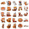 50 Red Panda Graffiti Stickers: Waterproof Cartoon Animal Stickers for DIY Phone Cases & Suitcases