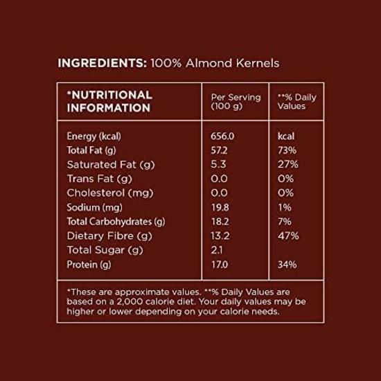 Open Secret Almonds | 900g | Dry Fruits, Badam, California Almonds, Organic Almonds, Badam Giri, Rich in Fiber (Pack of 1)