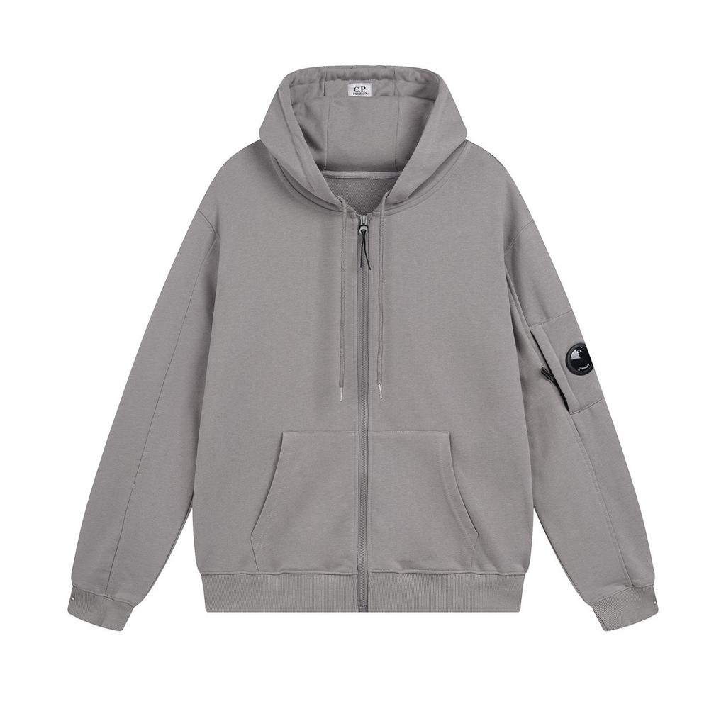 Autumn/Winter Unisex Casual Couple Sweatshirt Cardigan with Glasses Lens and Hood