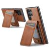 Leather for Magsafe Phone Case for Samsung Galaxy S24 S25 Ultra S22 Plus S23 FE Bracket Magnetic Cover with Card Holder L025