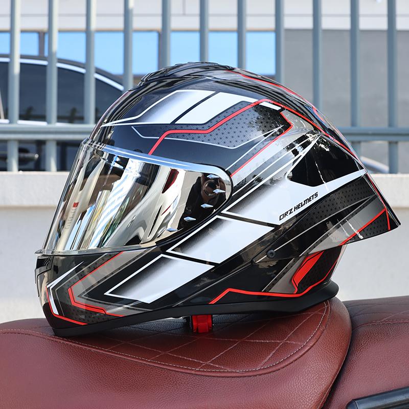 ORZ-S802 motorcycle helmet,ABS men's and women's full face helmet,R50S personalized, cool, all season, big tail wing helmet DOT