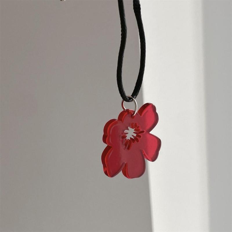 Asymetrické náhrdelníky s květinovým přívěskem Květinový choker Květinový náhrdelník Akrylový materiál Dárek pro ženy dívky