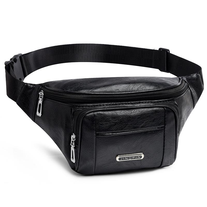 

New Style, Men s Waist Bag, Korean Version, PU Leather, Large Capacity, Multi-layer, Waist Bag, Outdoor Leisure, Mobile Phone Bag чорний