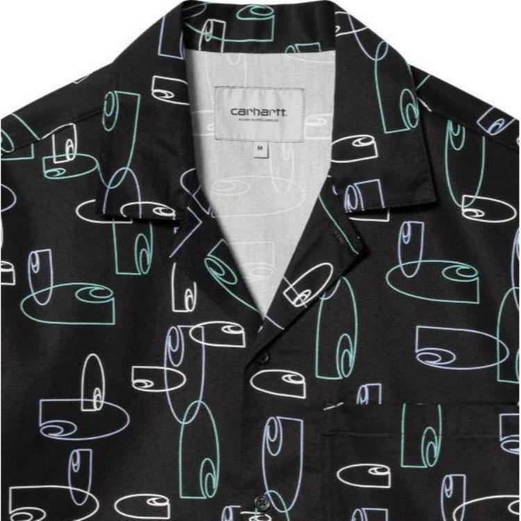 Carhartt WIP All Over Print Short Sleeve Shirt Men Shirts Black I031661-1JR-XX