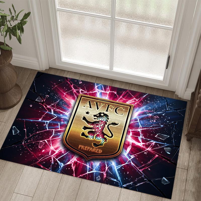 Aston Villa Voetbal Design Kristal Fluweel Tapijt Gezellig Niet?Antislip Bedrukt Tapijt Voor Slaapkamer Woonkamer Entree