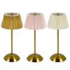 Small Pleated Table Lamp USB Rechargeable Bedside Lamp Cordless Desk Lamp for Bedroom Living Room Home Office Decor