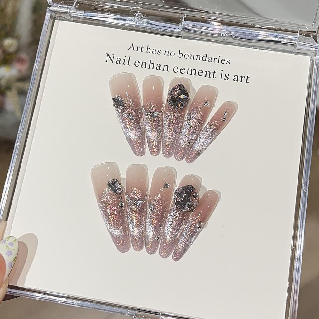 Exquisite Atmosphere and Glitter Pink Purple Cat Eyes Fine Diamonds To Make White Wear Armor