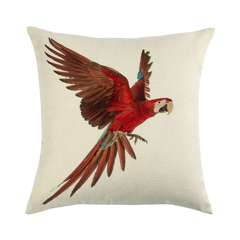 Painted Pattern Of The Macaw Digital Printing Short Plush Pillow Covers For Car Sofa Office Cushion Cover Home Goods