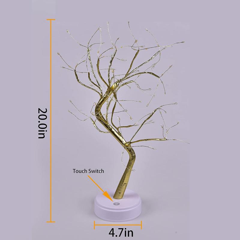 1pc Usb Powred Copper Wire Gold Leaf Lamp Golden Branches Desk Night Lamp for Night Bedroom Living Room Kid Room Decor Lighting