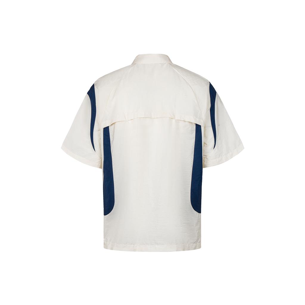 Li Ning Retro Sports Series Casual Short Sleeve Shirt Unisex Shirts Off-White ASHW129-3