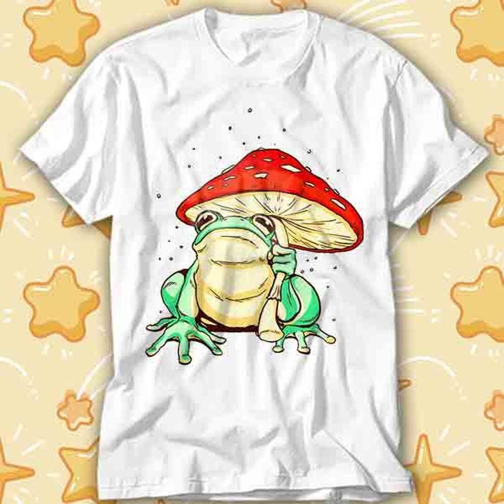Frog Toad With A Magic Mushroom Umbrella T-Shirt 525
