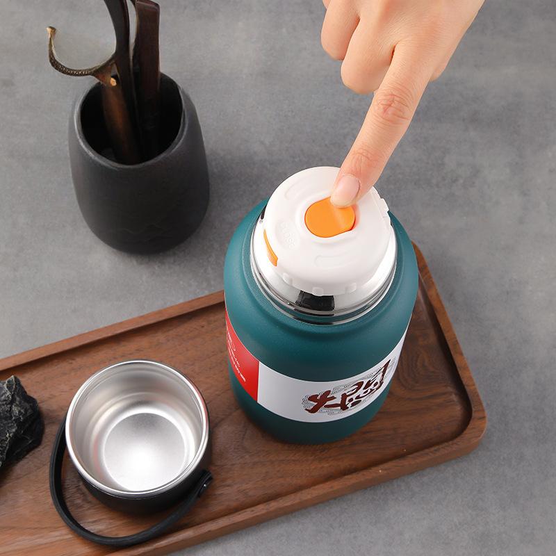 316 Stainless Steel Roomy Braised Tea Cup with Tea Strainer Home Office Smoldering Tea Cup Insulation Tea Cup