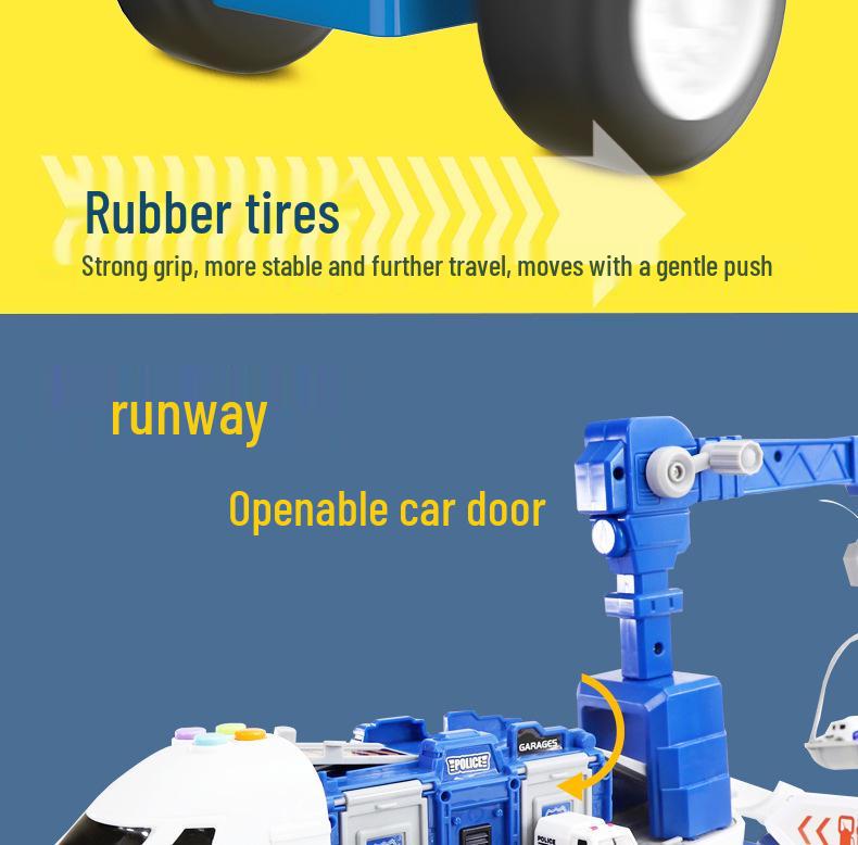 Children's Inertial Airplane Catapult Track with Golden Car and Music for Early Education