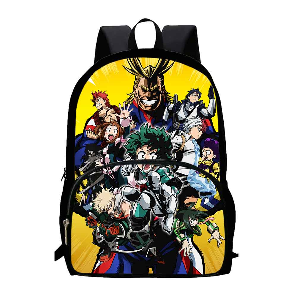 My Hero Academia Schulrucksack für die 1.–3. Klasse, Cartoon-Schultaschen für Jungen und Mädchen, mit Amine-Spiel bedruckter Schulranzen für Kinder