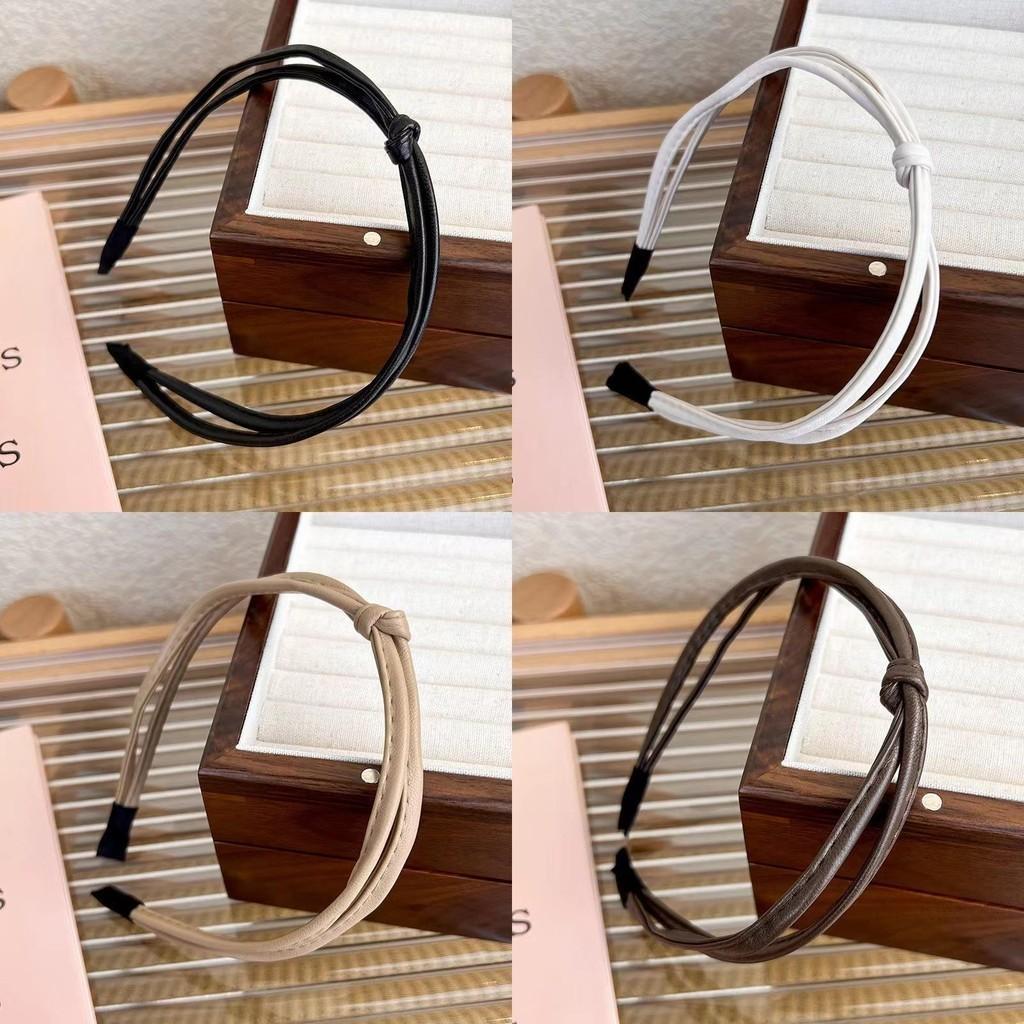 Hochwertiges Leder Gedrehtes Stirnband Elegante Haarnadel Für Modische Pendler