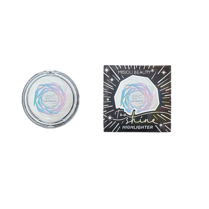 Rose Diamond Highlighter Blush & Contour Palette: 3D Pearlescent Face & Eye Brightener