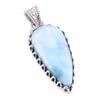 Natural Republic Larimar Gemstone 925 Solid Sterling Silver Pendant 1.50'' m6v67