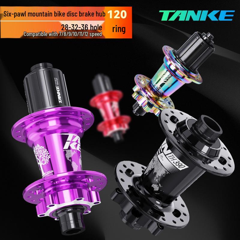 TANKE Mountain Bike 4-Bearing Hub: Quick Release Thru Axle, Iridescent Aluminum Alloy.