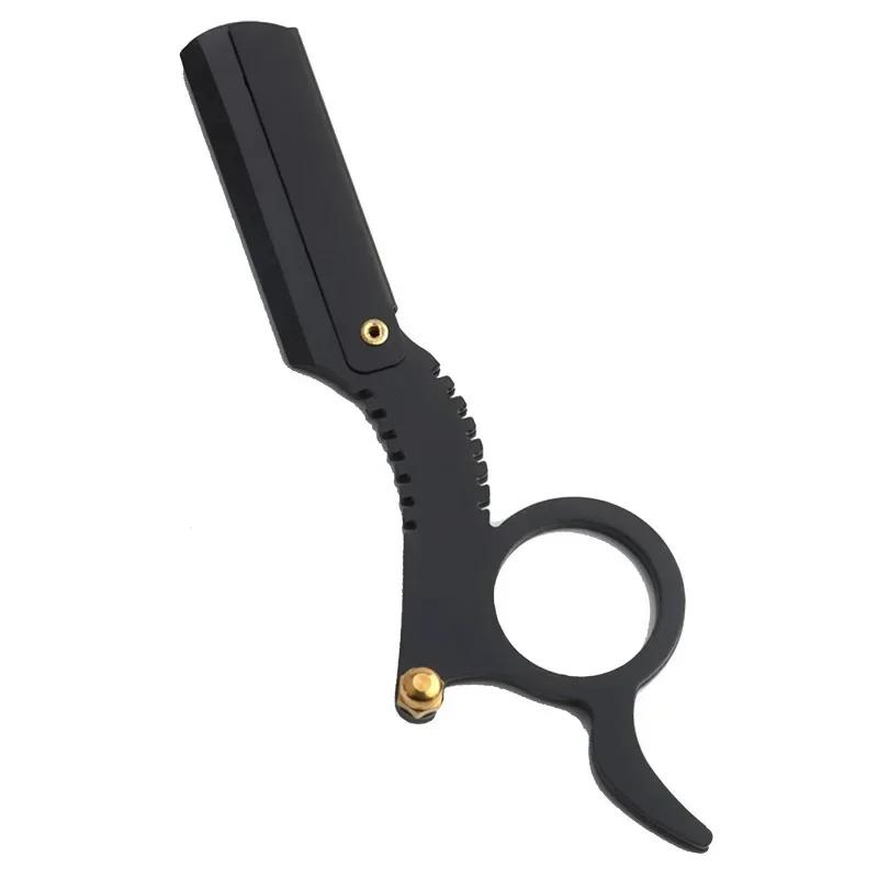 1pc Professional Manual Shaver Straight Edge Stainless Steel Sharp Barber Razor Folding Shaving Beard Trimmer Cutter No Blades