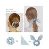 Silk Bunny Ear Hair Ties - Cute Satin Scrunchies with Bows for Girls and Women, Jaciya Hair Accessories Elastic Ropes Ponytail Holders