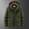 Men's Plus Size Winter Workwear Jacket - Fleece Lined, Thick, Multi-Pocket, Hooded