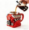 Retro Engine Coffee Mug, V8 Engines Stainless Steel Cup, Personalized Double Wall Insulation Car Mug with Handle Perfect for Father's Day, Christmas