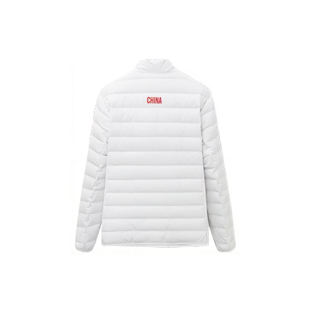 Anta Training Series Logo Print Zipper Down Jacket Men Outerwear White 152247966-1