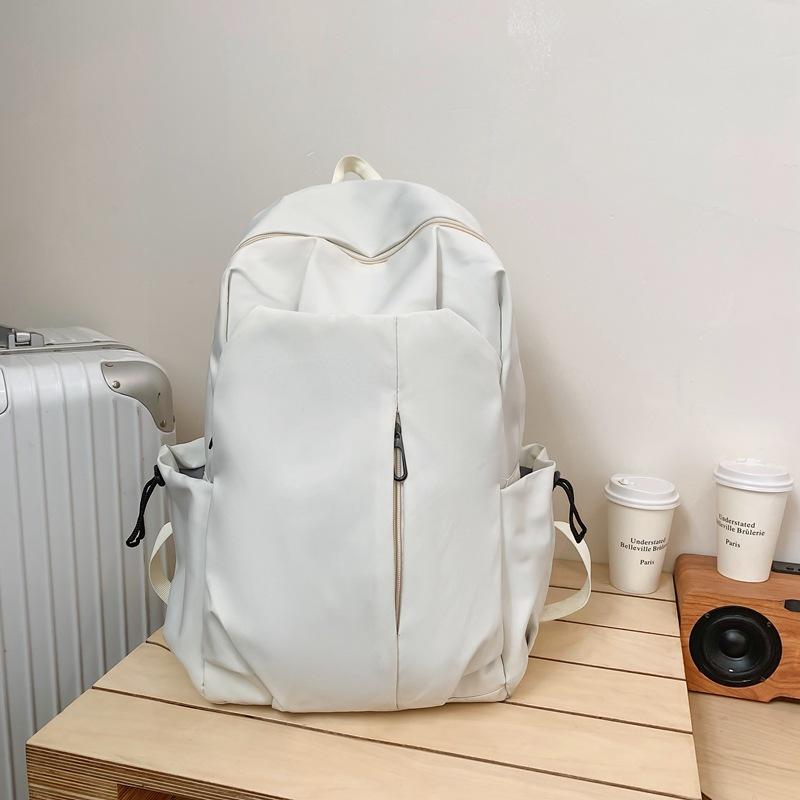 Schoolbag New Large-capacity Student Simple Schoolbag Men's Backpack Korean Version Couple Solid Color Casual Backpack Wholesale