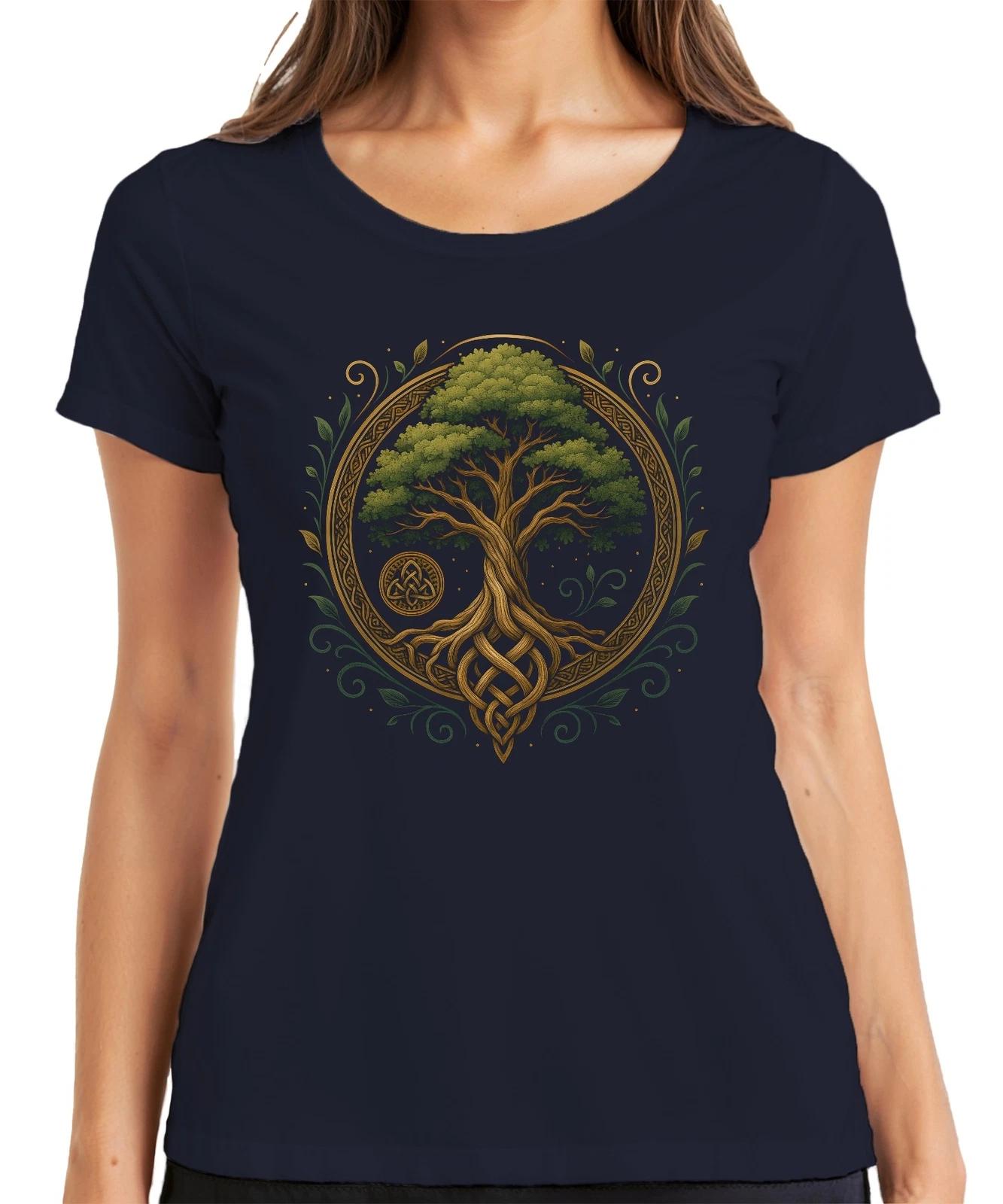 keltischer baum des lebens yggdrasil Wikinger Valhalla Nordisch Damen T-Shirt XXXXL