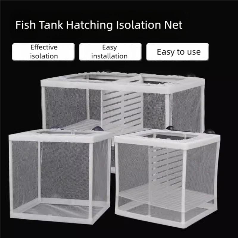 Suspended Aquariums Breeding Box Clear Isolation Net For Fishtanks With Easy Installation Plastic Nursery Divider