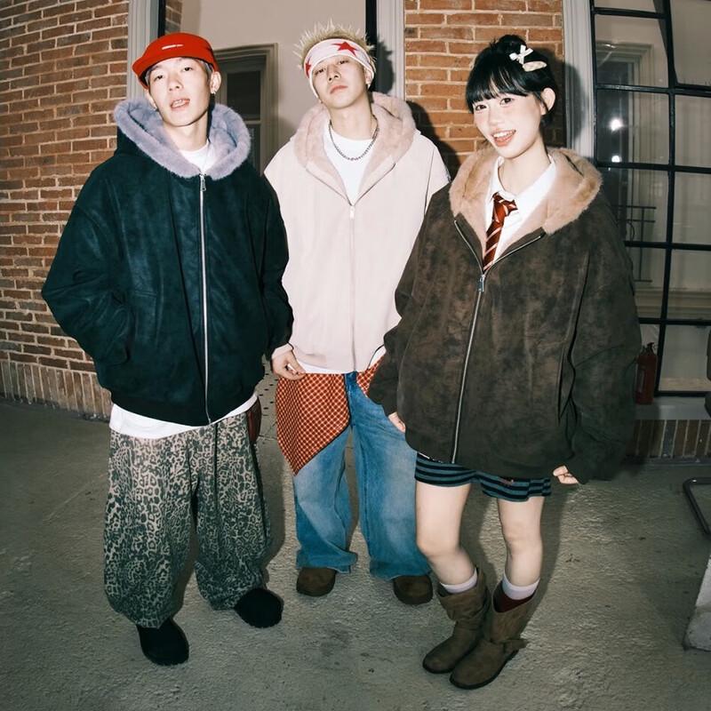 LEMANISM American Style Hooded Faux Leather Puffer Jacket XL