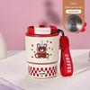 Cute Animal 316 Stainless Steel Portable Insulated Cup With Cartoon Print For Office And Travel