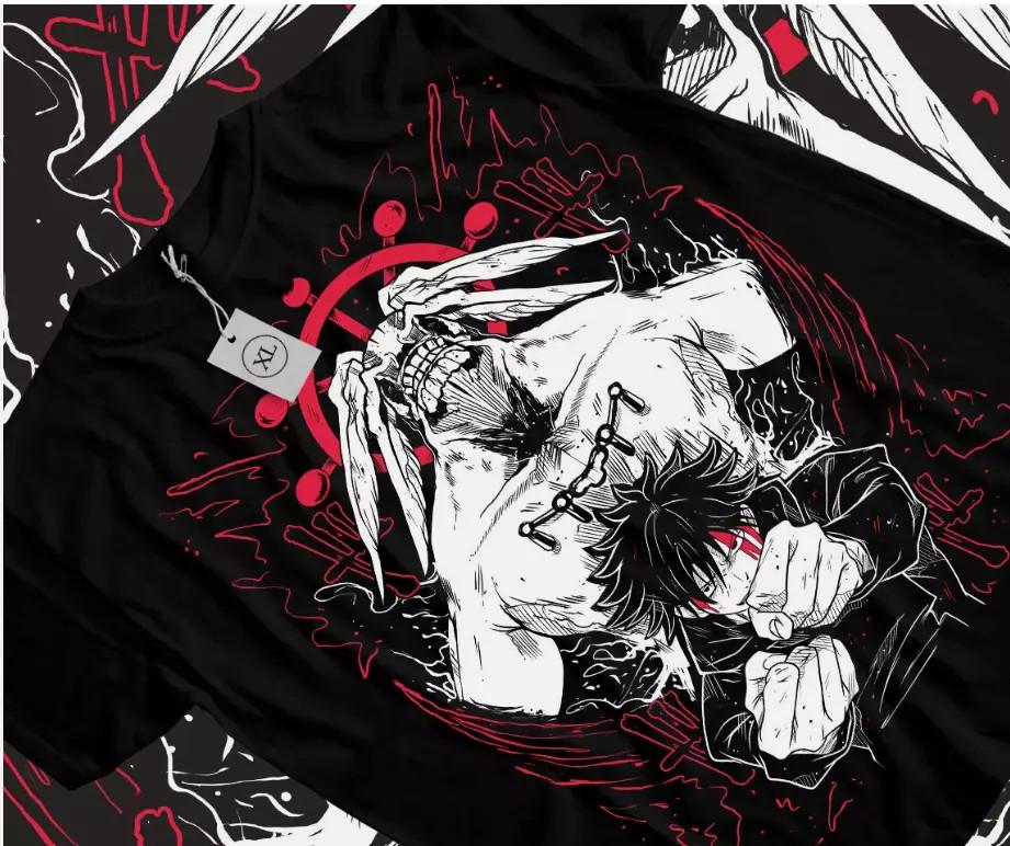 

Anime Megumi Fushiguro Jujutsu Kaisen Gojo Satoru Horror Black Tee @1 Unisex T-Shirt XL
