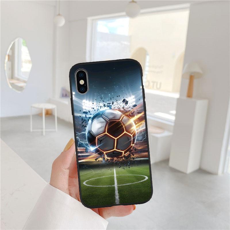CJ55 Football Soccer Soft Shell Phone Case for Samsung Galaxy S20 S21 S22 Ultra FE + Plus A21S A22 A24 A25 A26 A30 A30S A31